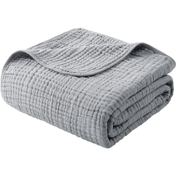 Muslin Blanket 100% Cotton Summer Blanket Large Twin Size 60" x80" for Bed Couch - Picture 1 of 8